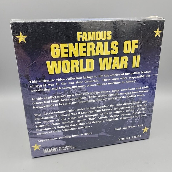 Famous Generals of World War II VHS 7 Cassettes Patton MacArthur & More Sealed - Picture 2 of 5
